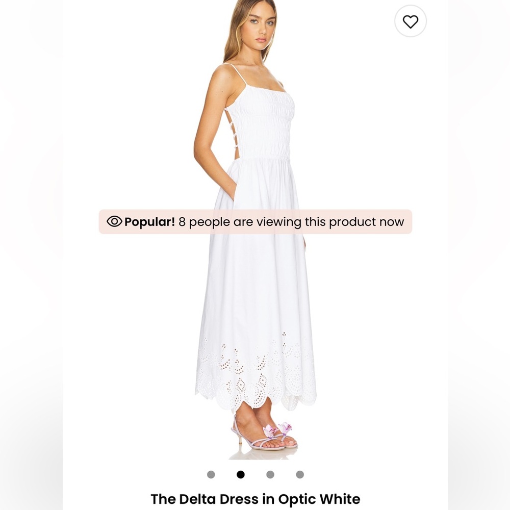 NWT solid and stripped delta dress in white